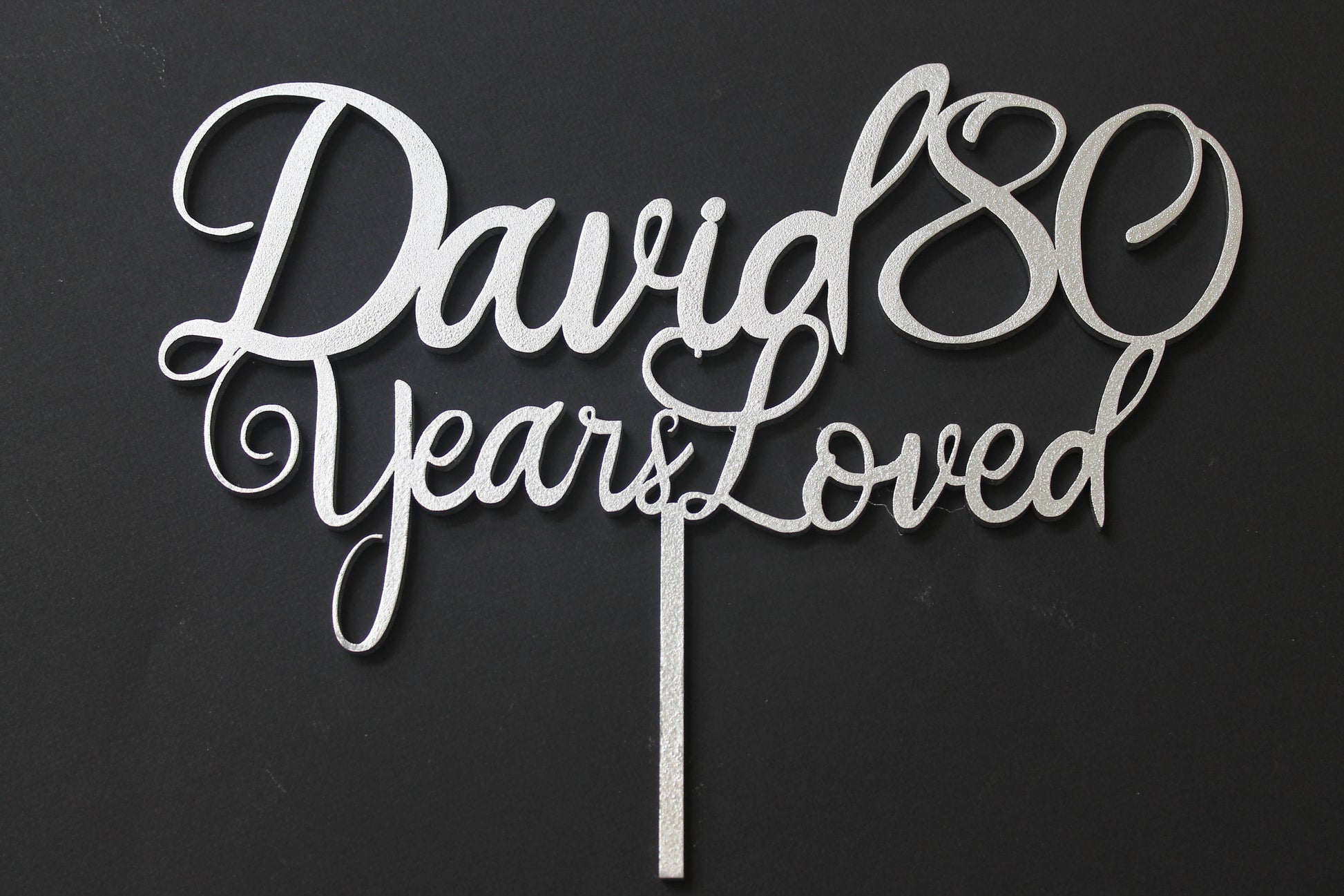 Years Loved Birthday Cake Topper - Name Age,  Birthday Party 18th, 21st, 30th, 90th Any Age