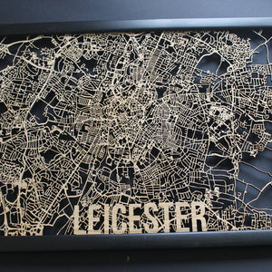 Leicester Wood Map Laser Cut Street Maps Wooden Map