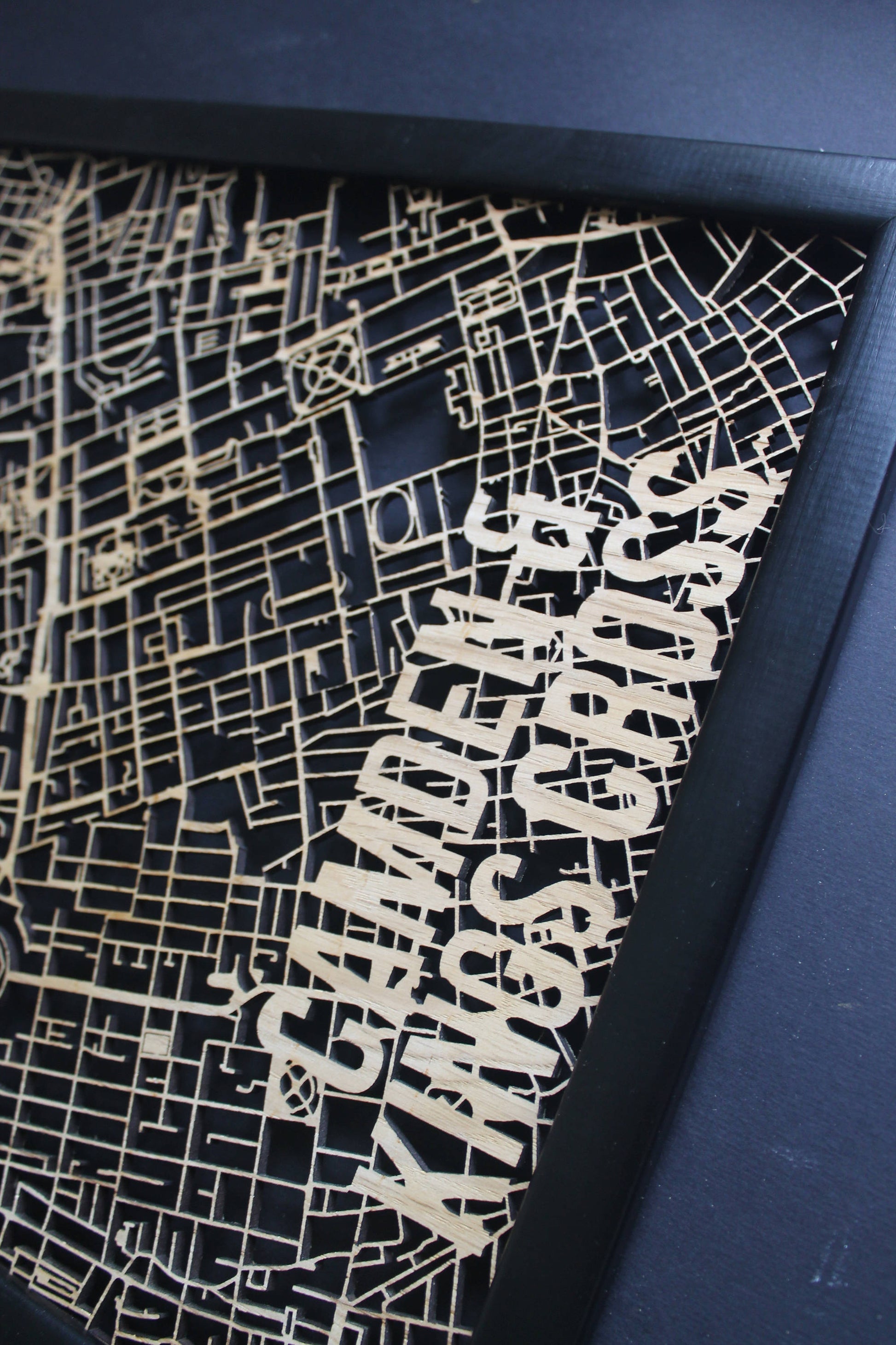 Camden & Kings Cross Wood Map Laser Cut Street Maps Wooden Map
