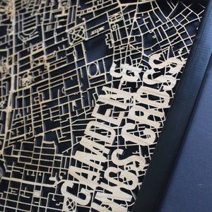 Camden & Kings Cross Wood Map Laser Cut Street Maps Wooden Map