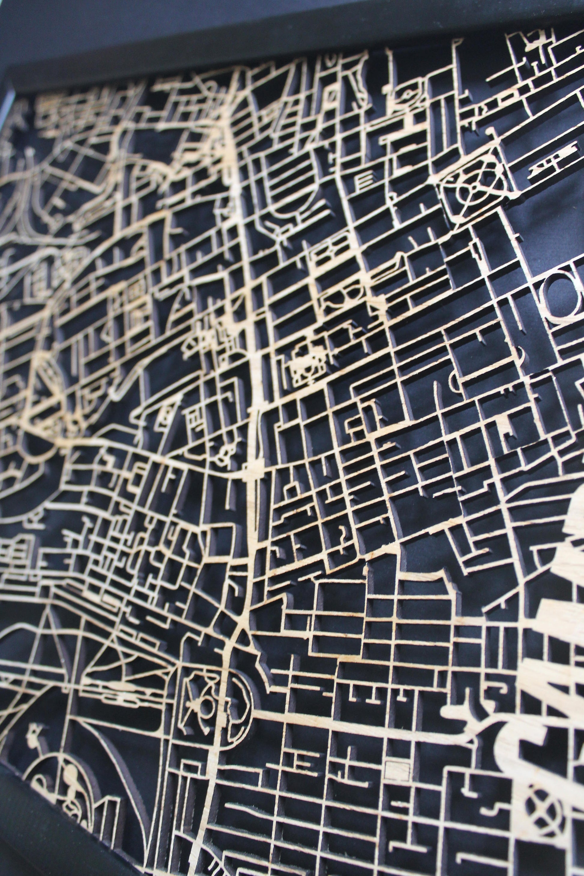 Camden & Kings Cross Wood Map Laser Cut Street Maps Wooden Map