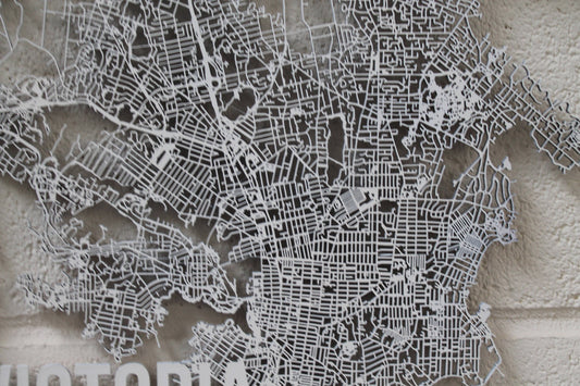 Victoria Canada Wood Map Laser Cut Street Maps Wooden Map