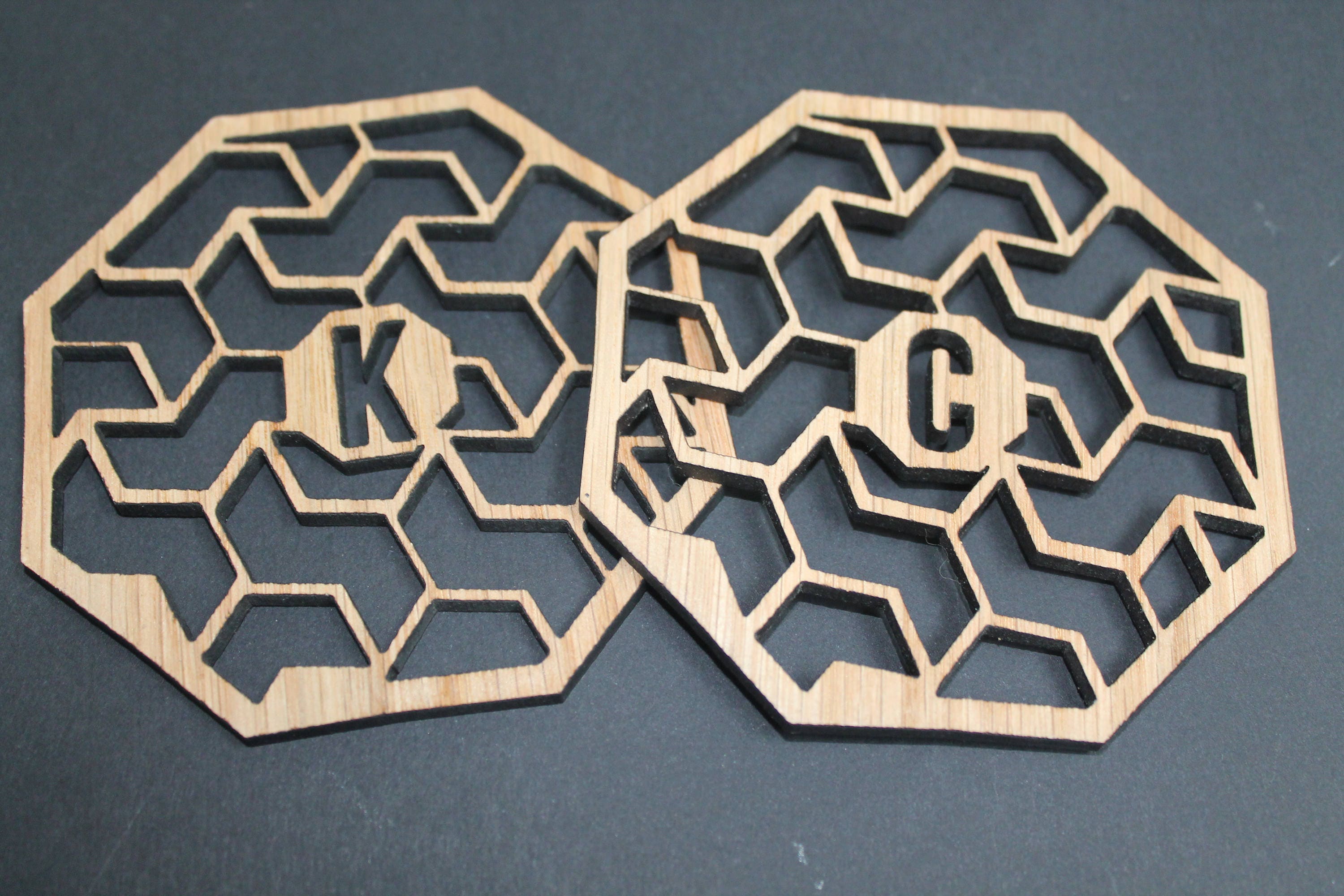 Laser Cut Coasters - Personalised Geometric
