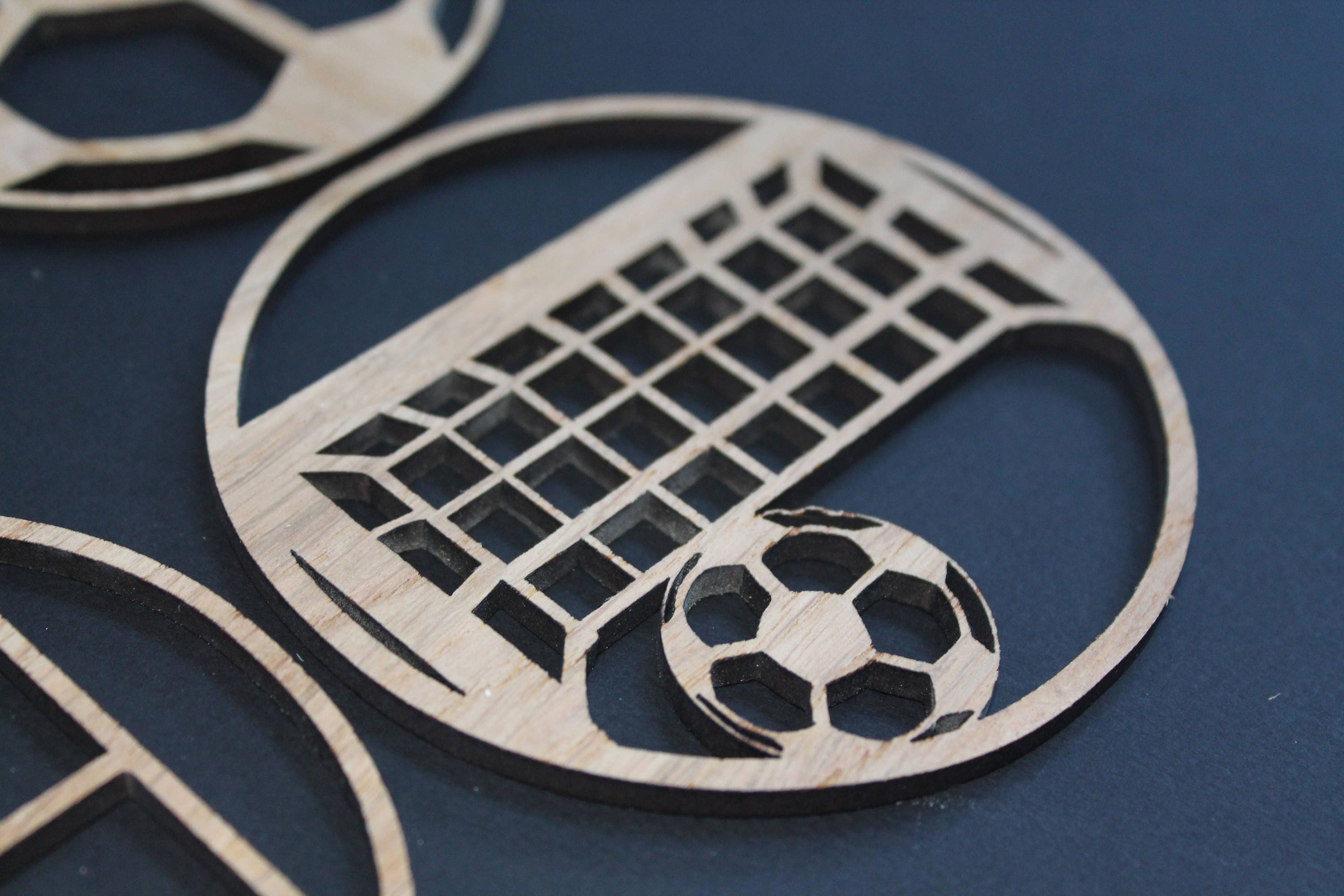 Football Soccer Coasters - Set of 4 -  Laser Cut