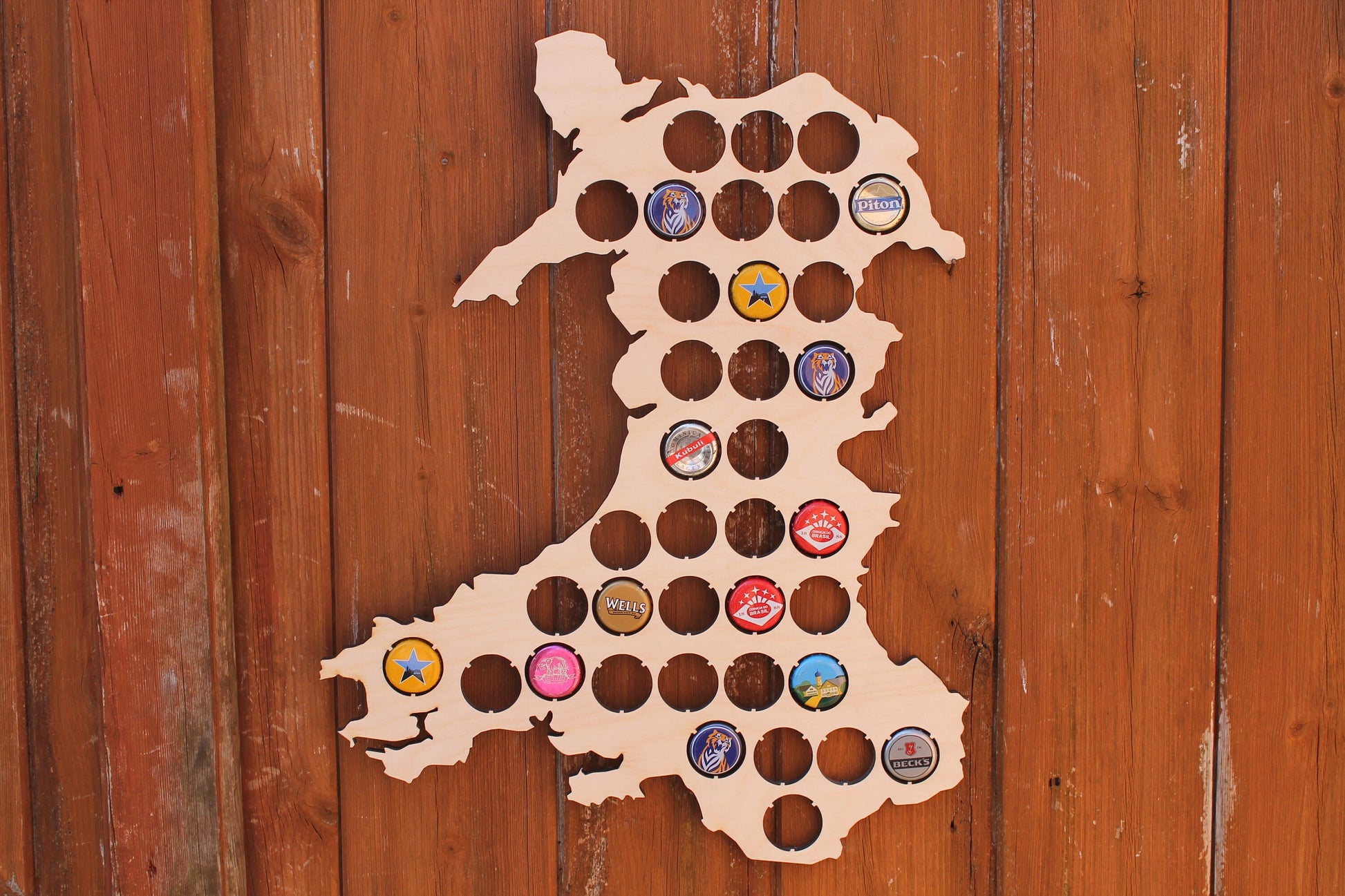 Wales Beer Cap Map Bottle Cap Map Collection Beer Cap Gift for Him