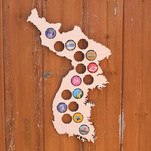 South Korea Beer Cap Map Bottle Cap Map Collection Beer Cap Gift Art