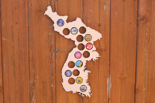 South Korea Beer Cap Map Bottle Cap Map Collection Beer Cap Gift Art