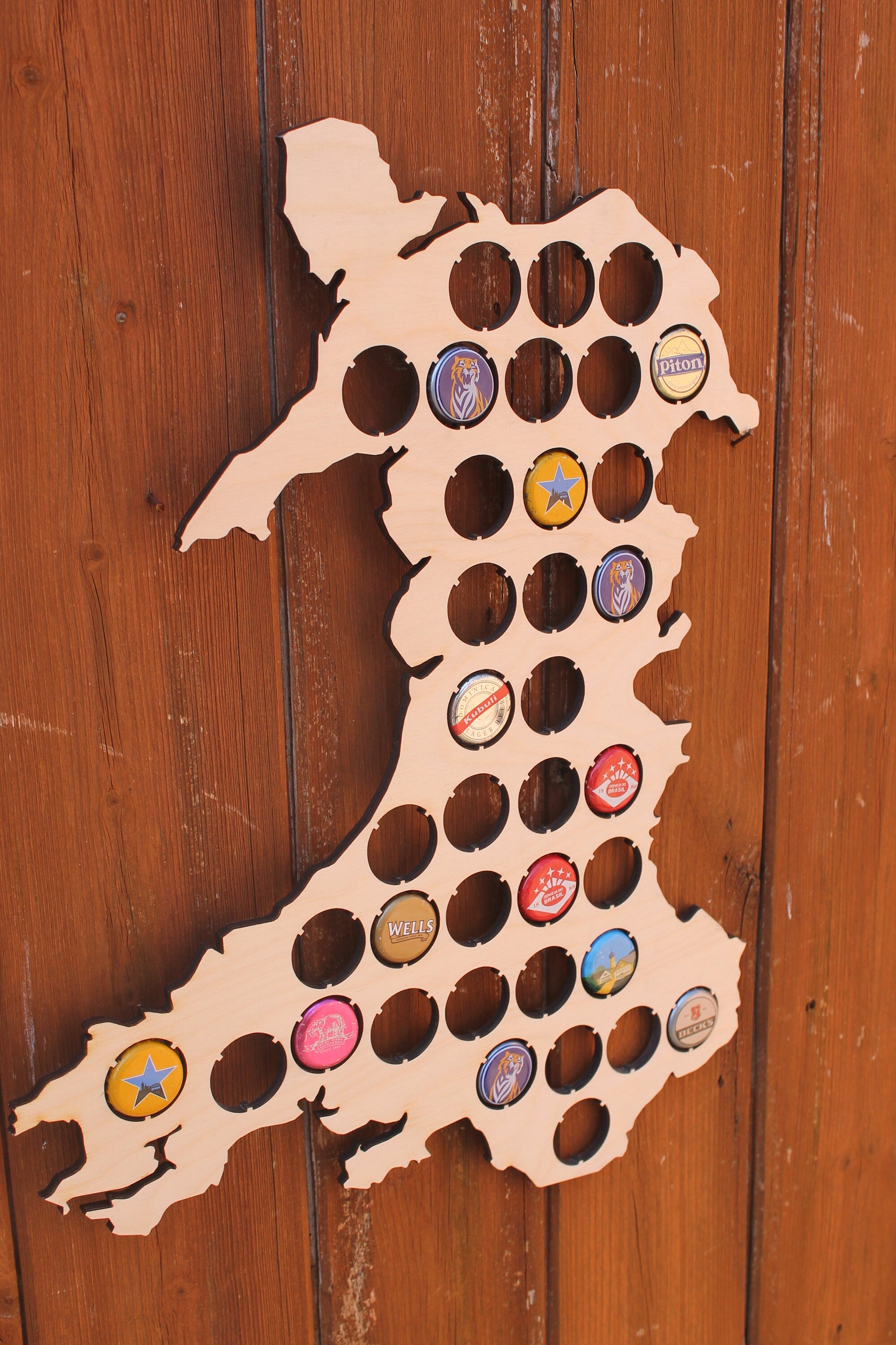 Wales Beer Cap Map Bottle Cap Map Collection Beer Cap Gift for Him