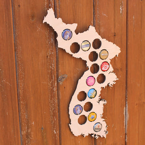 South Korea Beer Cap Map Bottle Cap Map Collection Beer Cap Gift Art