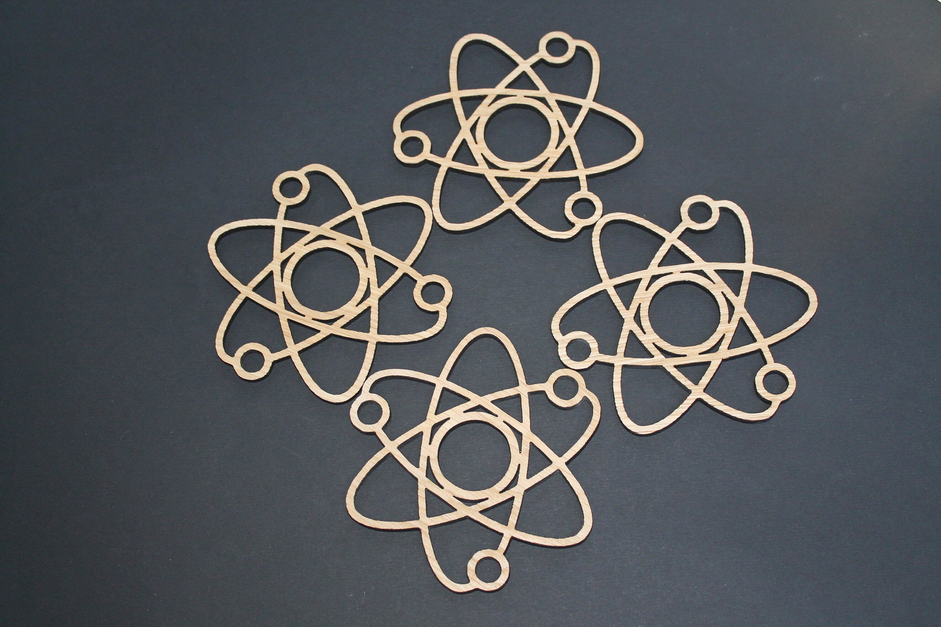 Physics Style Coasters Set of 4 Laser Cut Oak Wood Science Coasters