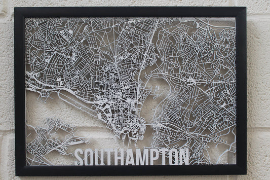 Southampton Wood Map Laser Cut Street Maps Wooden Map