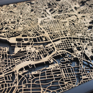 Glasgow Scotland Wood Map Laser Cut Street Maps Wooden Map