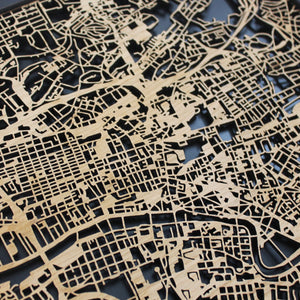 Glasgow Scotland Wood Map Laser Cut Street Maps Wooden Map