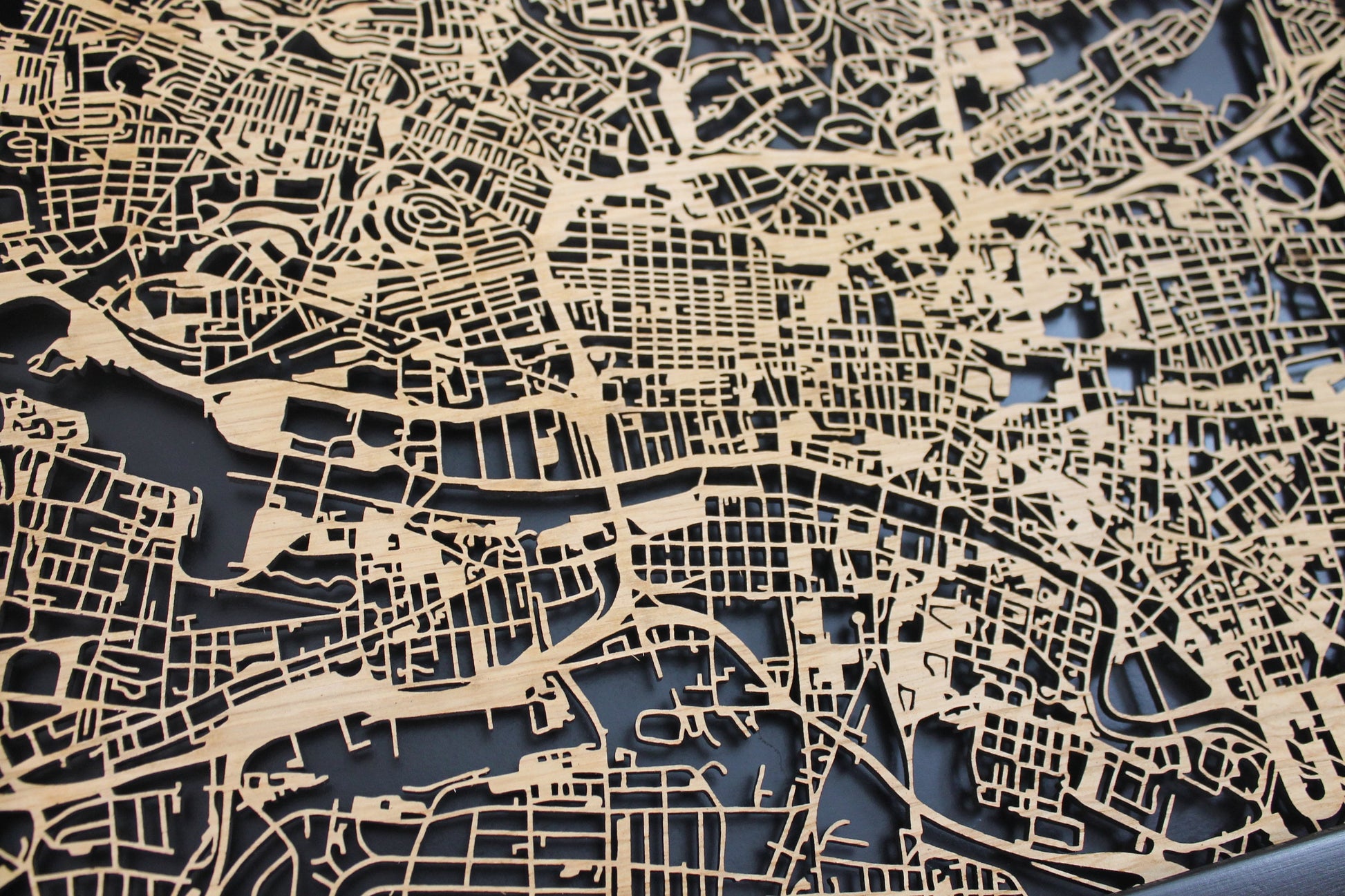 Glasgow Scotland Wood Map Laser Cut Street Maps Wooden Map