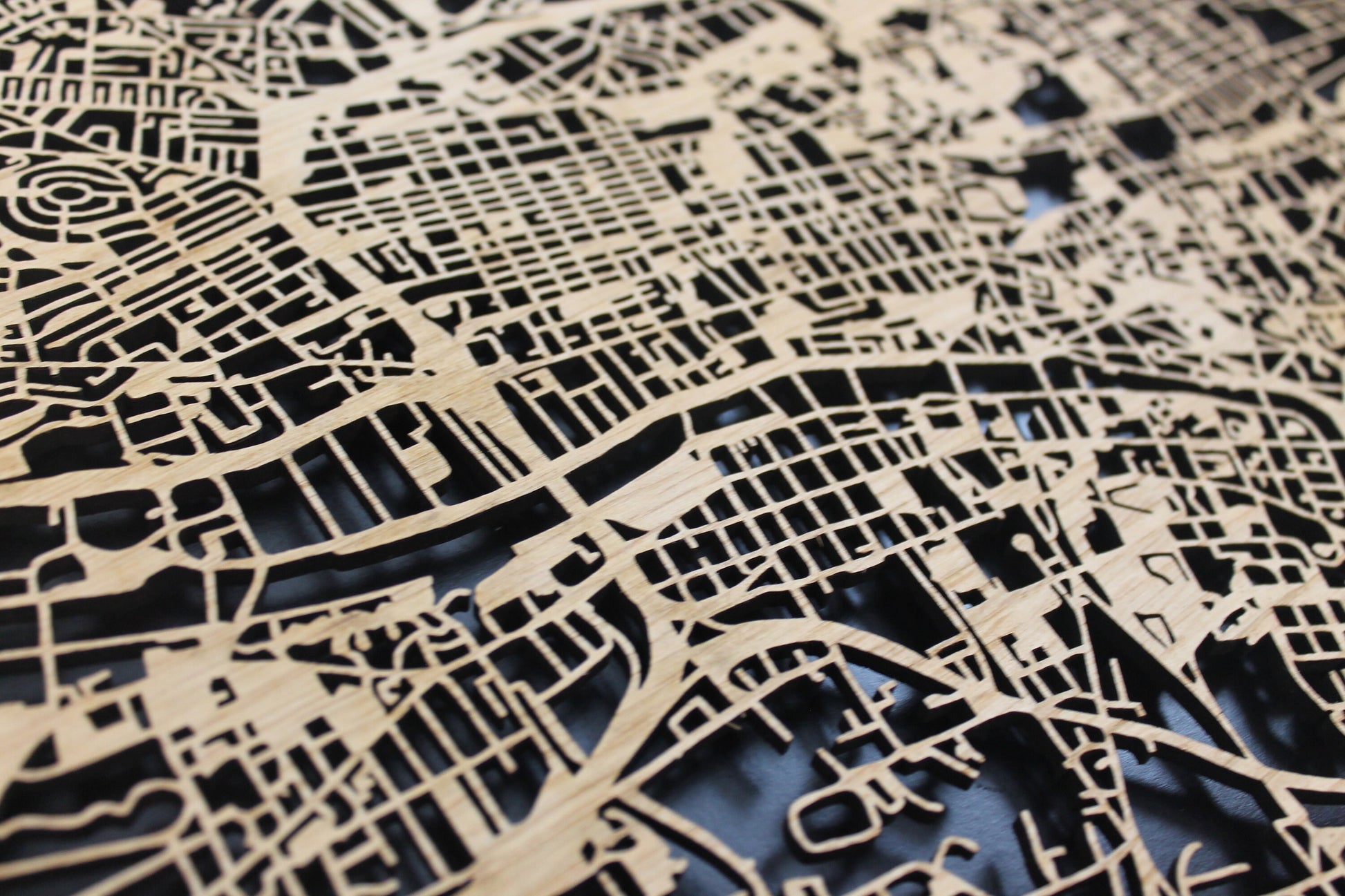 Glasgow Scotland Wood Map Laser Cut Street Maps Wooden Map