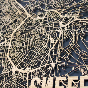 Sheffield Wood Map Laser Cut Street Maps Wooden Map