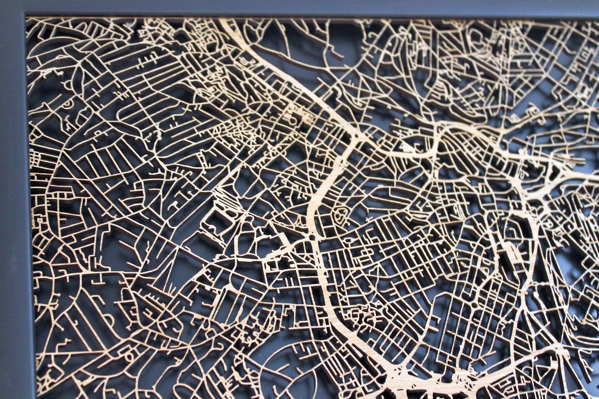 Sheffield Wood Map Laser Cut Street Maps Wooden Map
