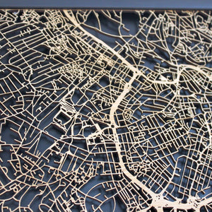 Sheffield Wood Map Laser Cut Street Maps Wooden Map