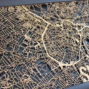 Sheffield Wood Map Laser Cut Street Maps Wooden Map