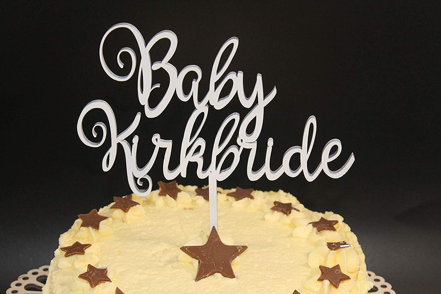 Baby Shower Cake Topper Wood Custom Personalised New Born Baby Solid Wood Luxury Premium Topper Keepsake