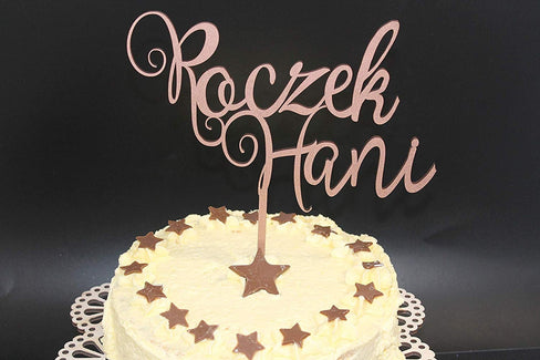 One Year Old Roczek Polish Cake Topper Wood Birthday Roczek Custom Personalised Solid Wood Luxury Premium Topper Keepsake
