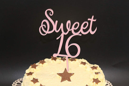 Sweet 16 Sixteen Cake Topper Wood Custom Personalised Solid Wood Luxury Premium Topper Keepsake