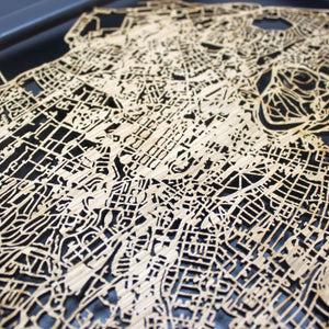 Edinburgh Wood Map Laser Cut Street Maps Wooden Map