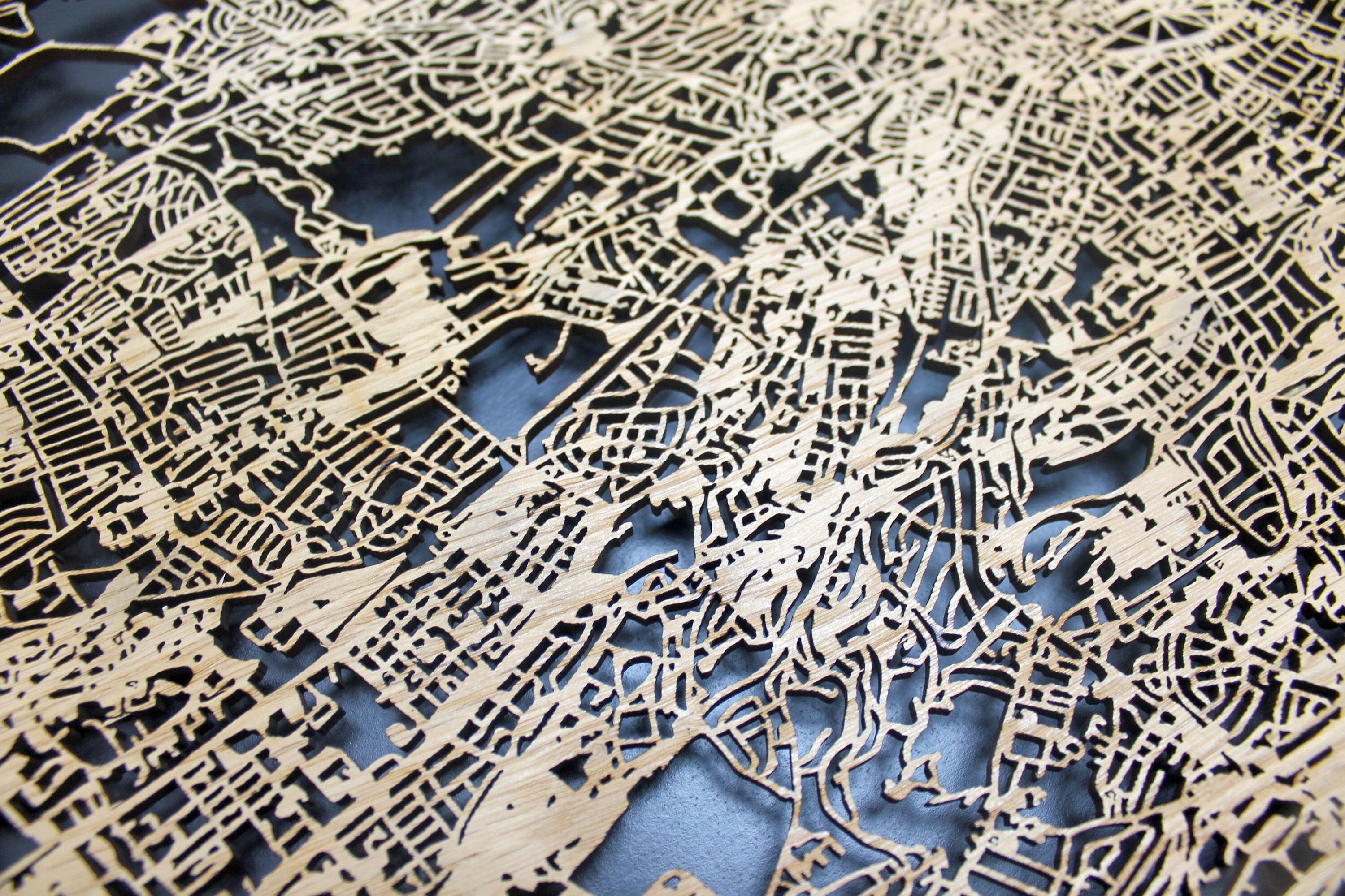 Edinburgh Wood Map Laser Cut Street Maps Wooden Map