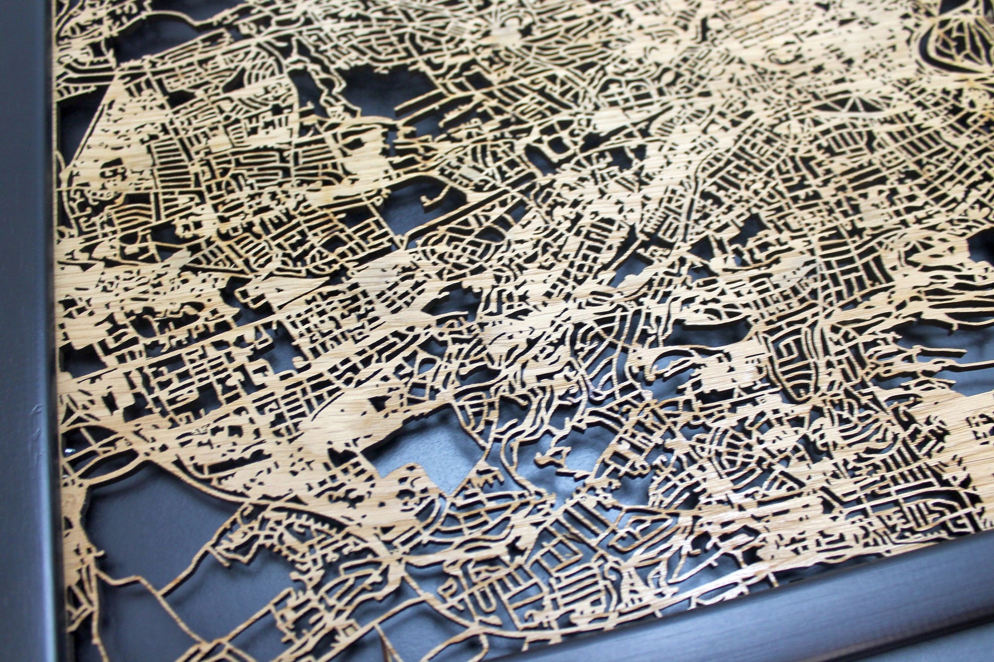 Edinburgh Wood Map Laser Cut Street Maps Wooden Map