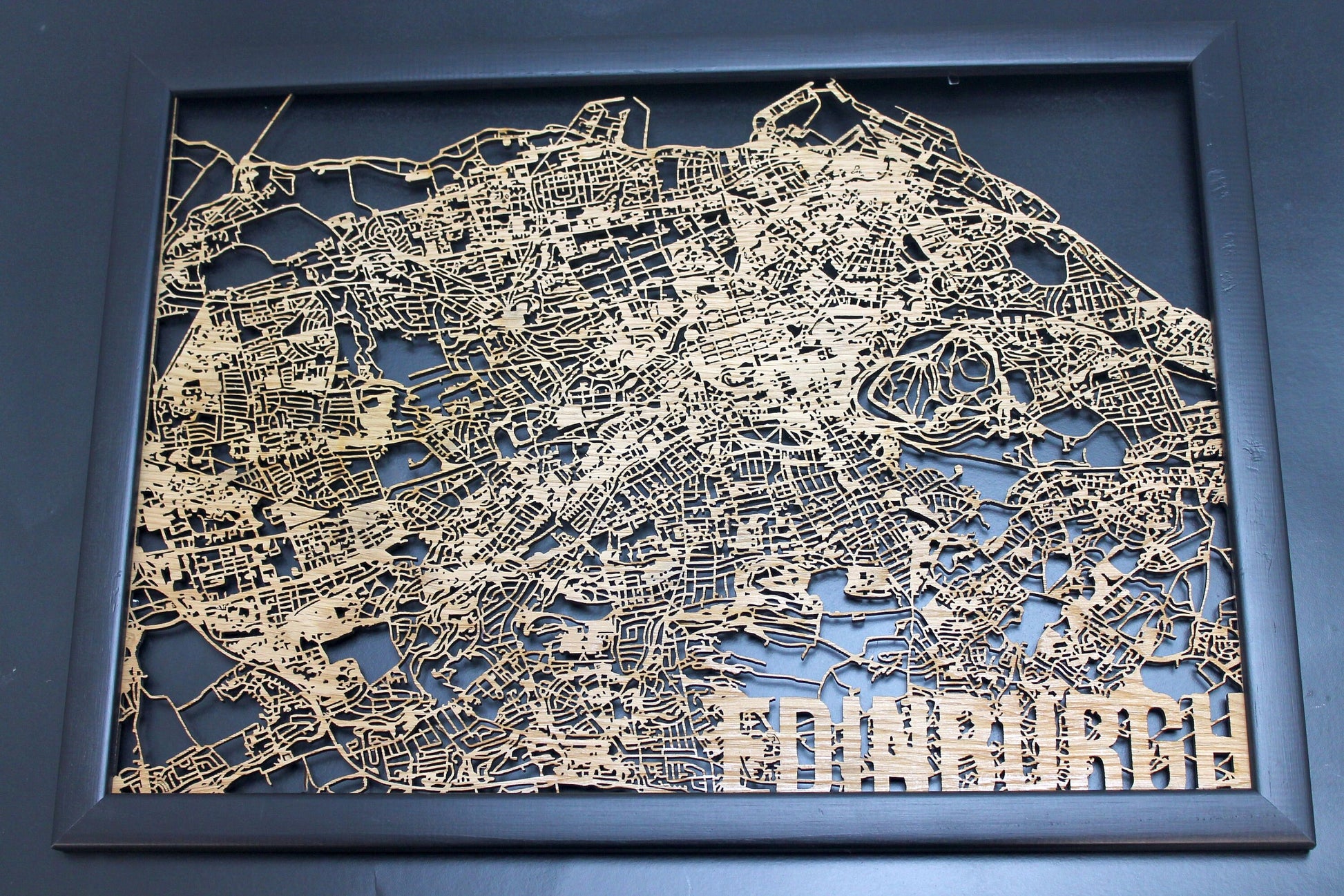 Edinburgh Wood Map Laser Cut Street Maps Wooden Map