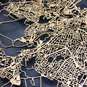 Aberdeen Wood Map Laser Cut Street Maps Wooden Map