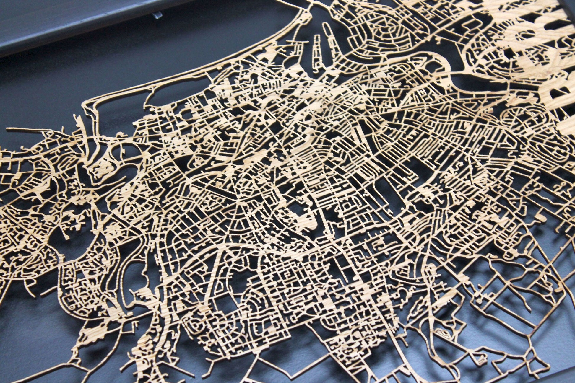 Aberdeen Wood Map Laser Cut Street Maps Wooden Map