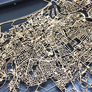 Aberdeen Wood Map Laser Cut Street Maps Wooden Map