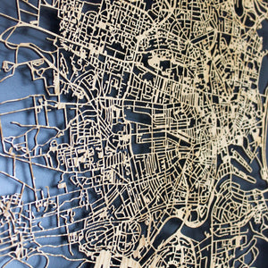 Aberdeen Wood Map Laser Cut Street Maps Wooden Map