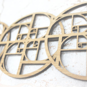 Fibonacci Golden Ratio Phi Sacred Geometry Laser Cut Coasters Set of 4