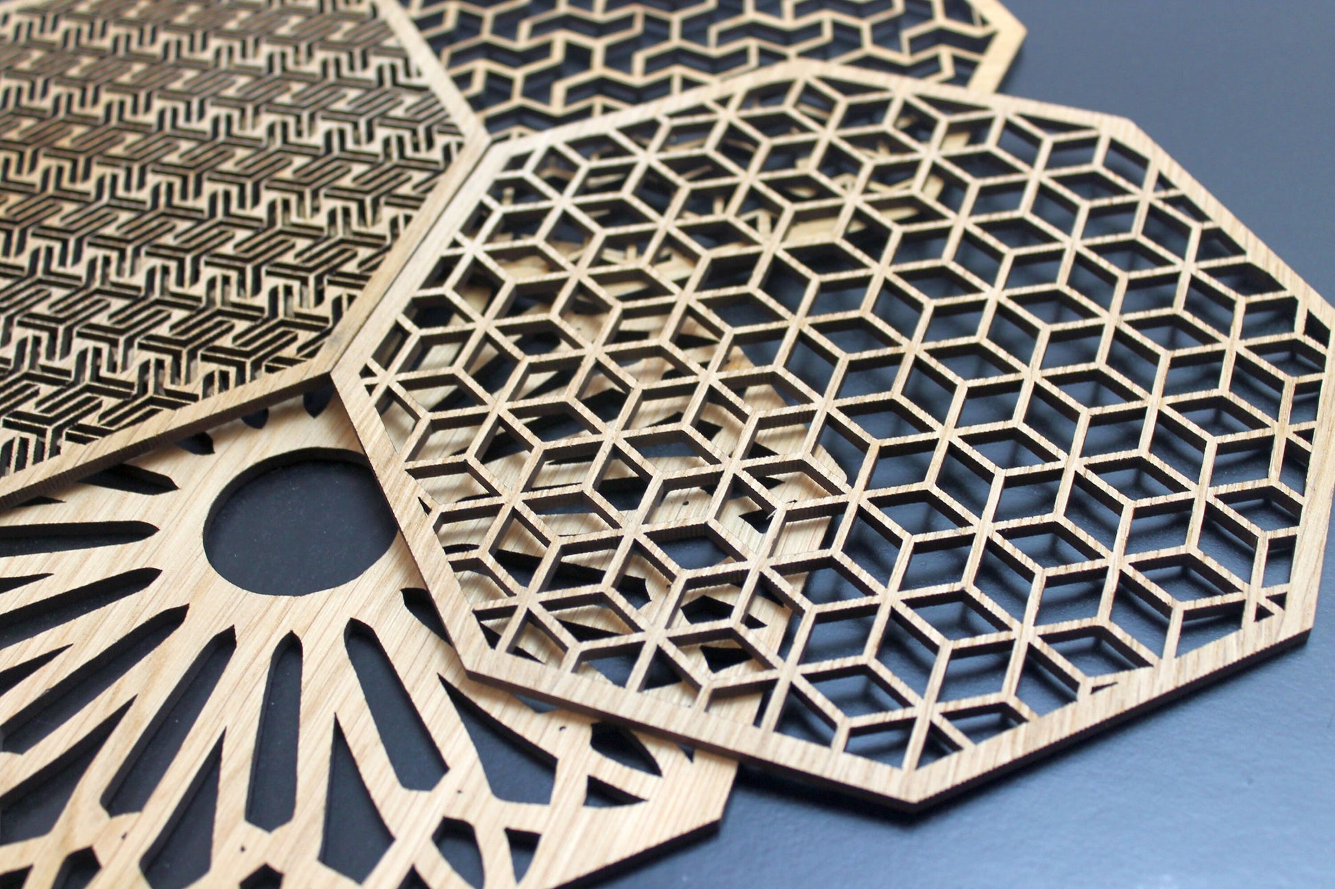 Geometric Delights Placemats Set Laser Cut Set of 4