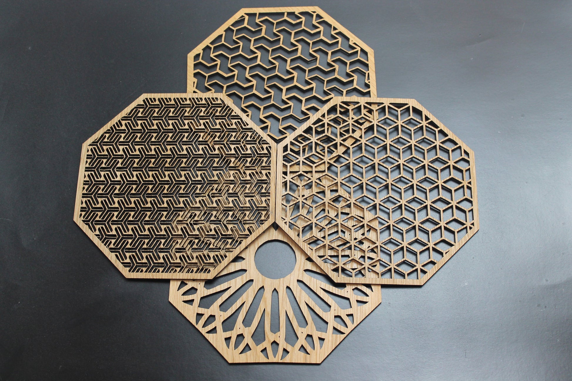 Geometric Delights Placemats Set Laser Cut Set of 4