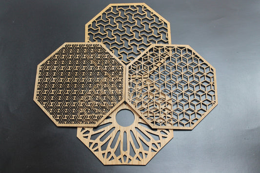 Geometric Delights Placemats Set Laser Cut Set of 4