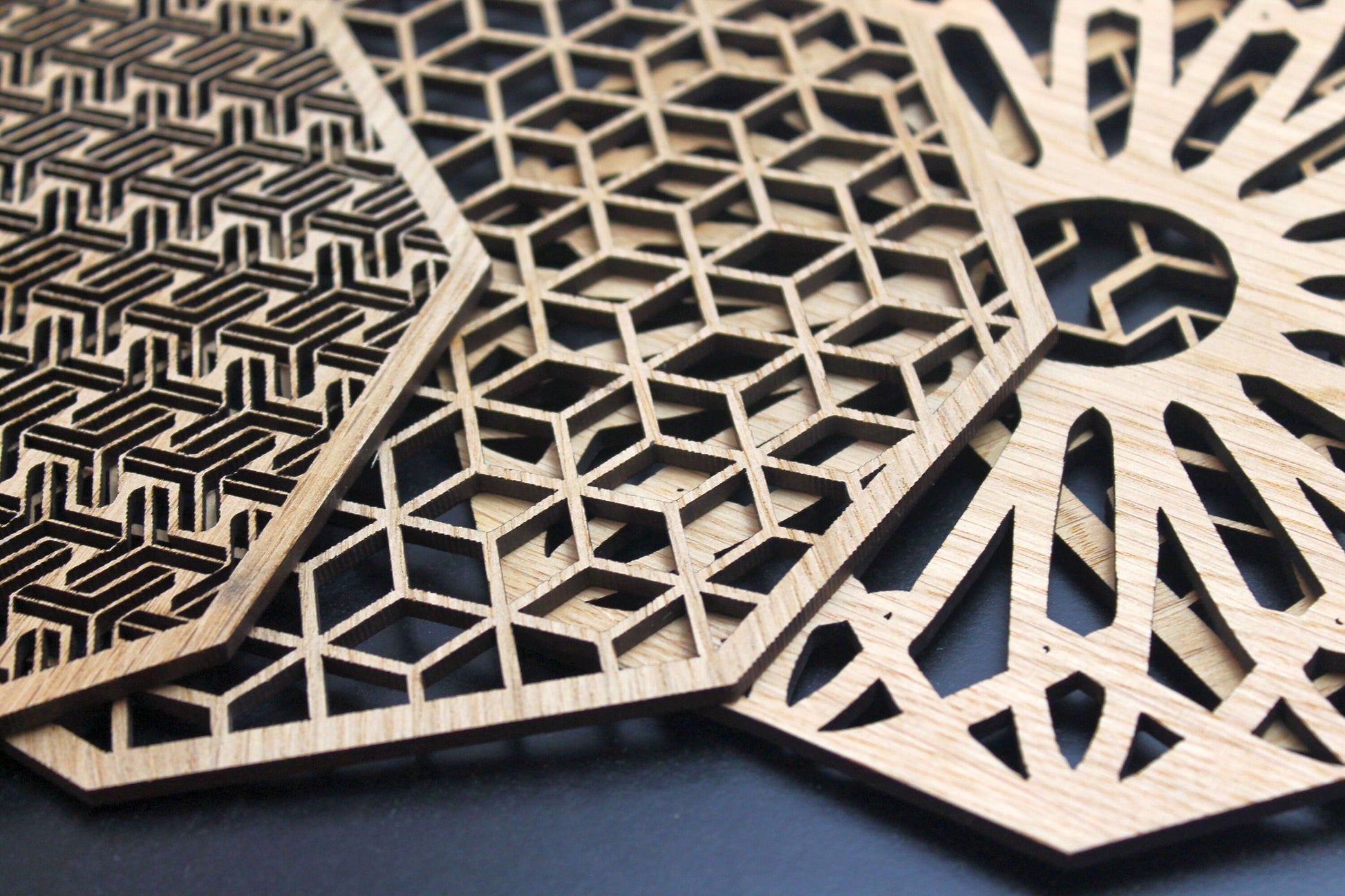 Geometric Delights Placemats Set Laser Cut Set of 4