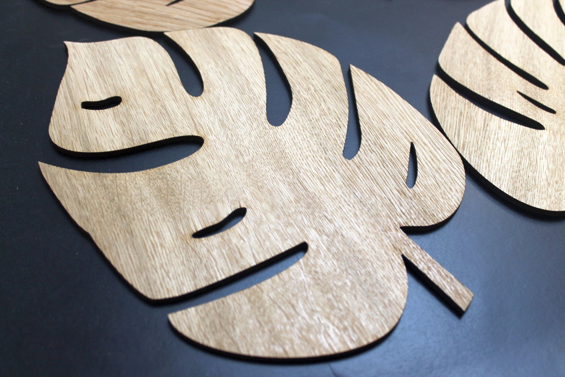 Monstera Leaf, Palm Leave Natural Placemats Set Laser Cut Set of 4