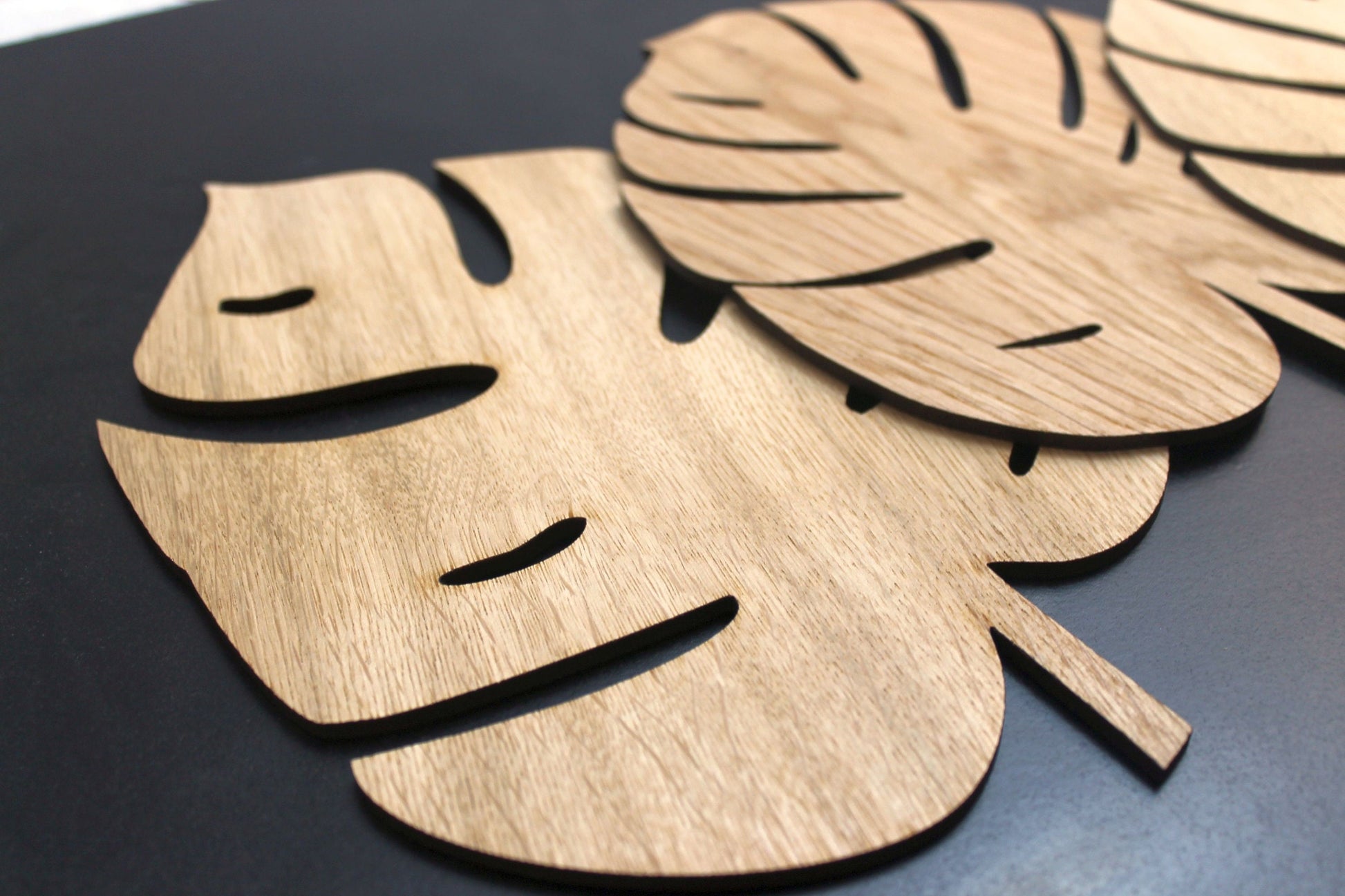 Monstera Leaf, Palm Leave Natural Placemats Set Laser Cut Set of 4