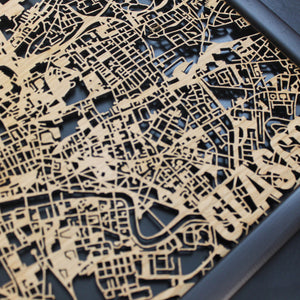 Glasgow Scotland Wood Map Laser Cut Street Maps Wooden Map