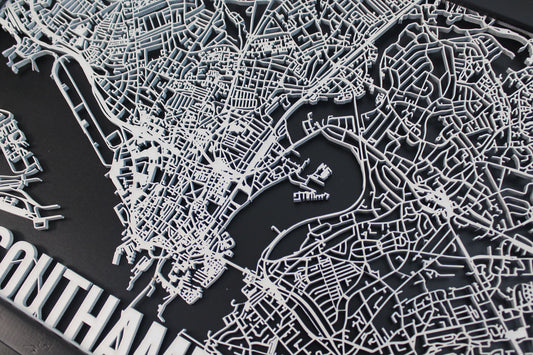 Southampton Wood Map Laser Cut Street Maps Wooden Map