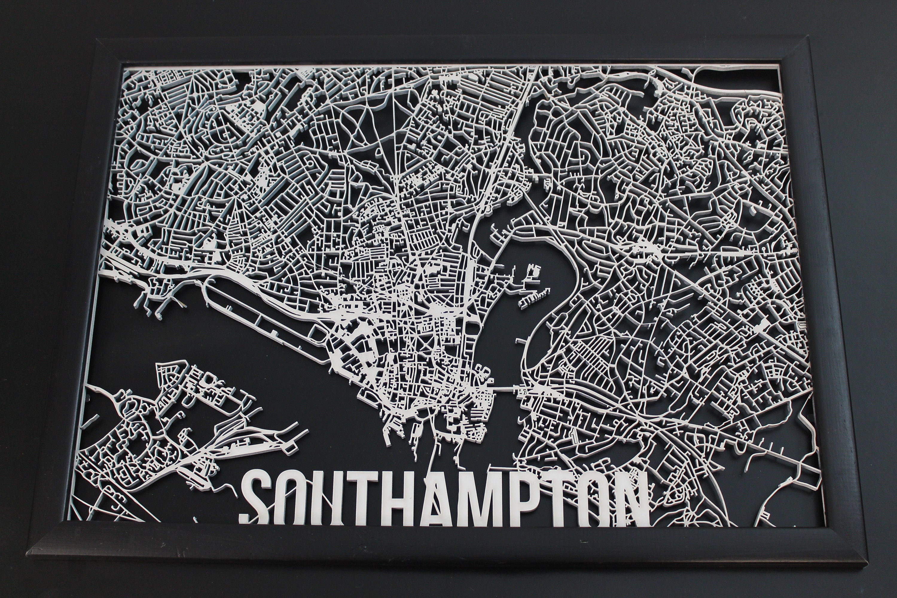 Southampton Wood Map Laser Cut Street Maps Wooden Map