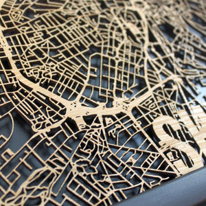 Sheffield Wood Map Laser Cut Street Maps Wooden Map