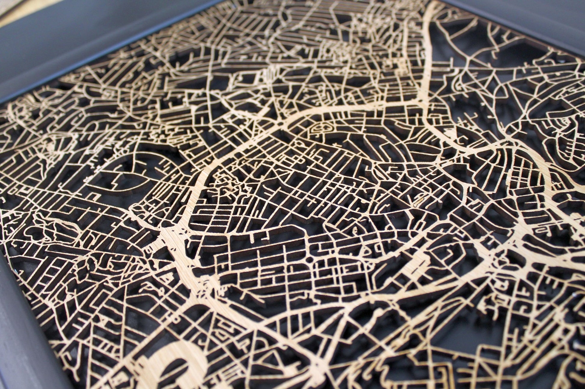 Sheffield Wood Map Laser Cut Street Maps Wooden Map