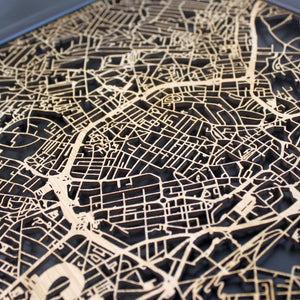 Sheffield Wood Map Laser Cut Street Maps Wooden Map
