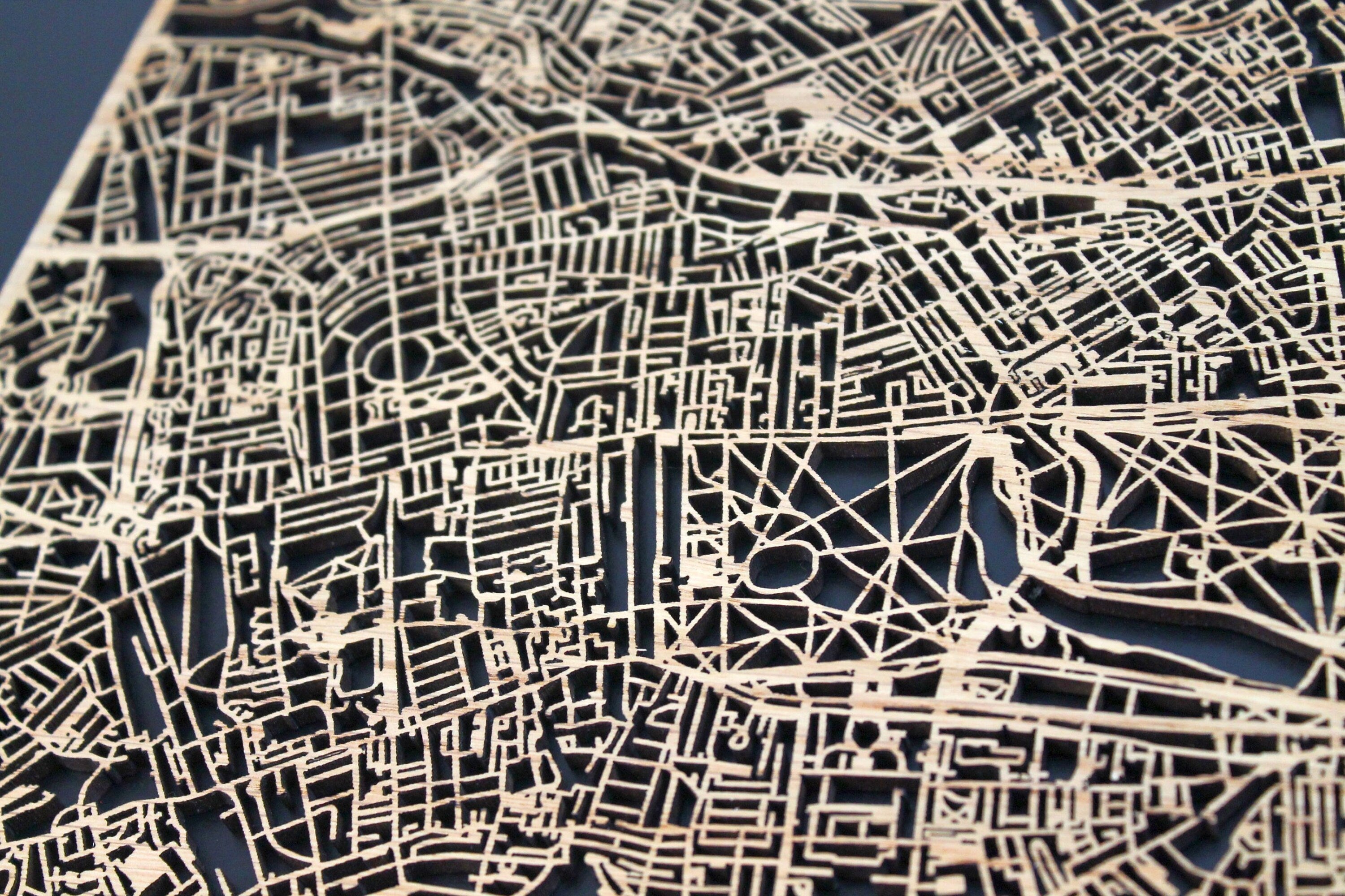 Hammersmith and Fulham Wood Map Laser Cut Street Maps Wooden Map