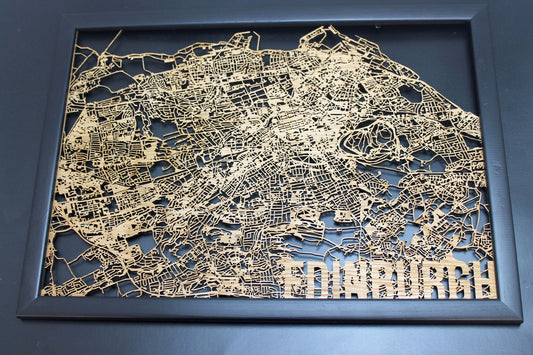 Edinburgh Wood Map Laser Cut Street Maps Wooden Map