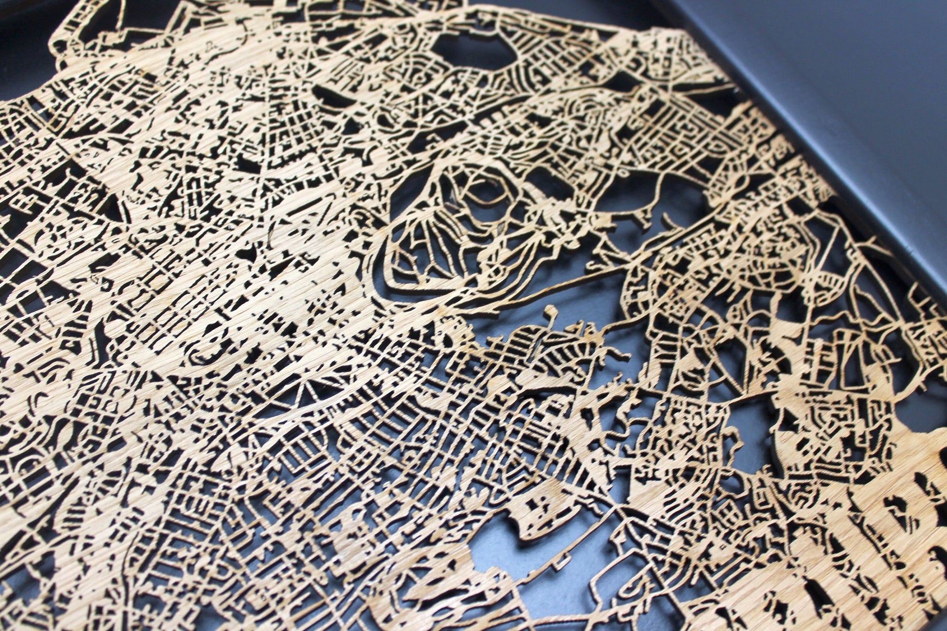 Edinburgh Wood Map Laser Cut Street Maps Wooden Map